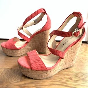 New Jimmy Choo leather pink cork sandals size 37